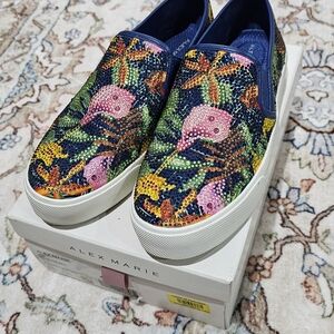 Alex Marie Colorful Embellished Slip-On Sneakers
